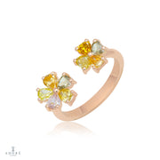 Adoré Diamond Two Flowers Ring